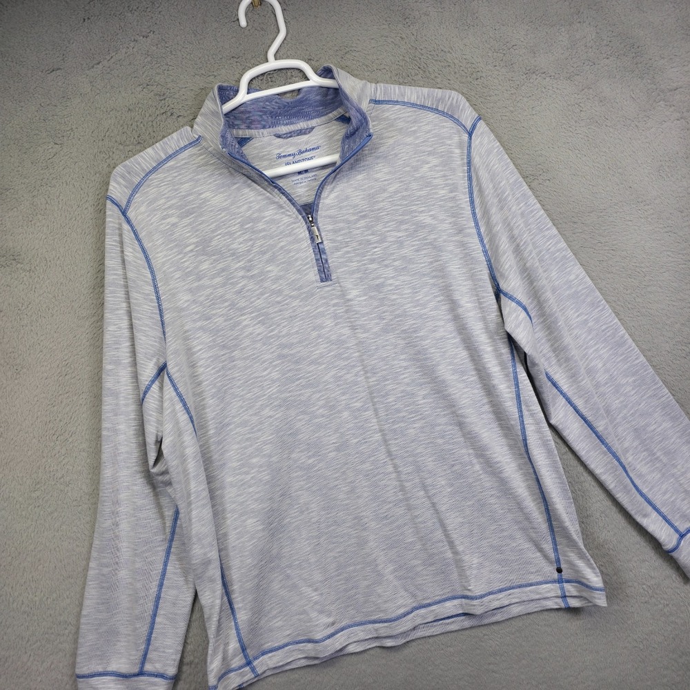 Tommy Bahama Rialto‎ Beach Island Zone Half-Zip Sweatshirt Mens M Blue Stretchy